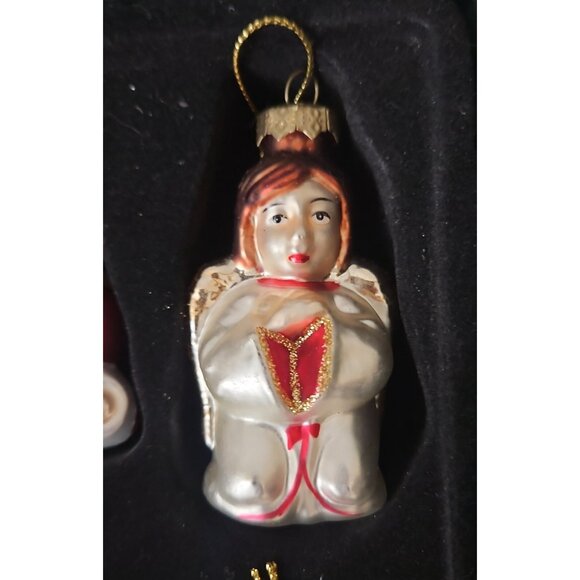 (8) Mikasa Holiday Hand Painted Blown Glass Christmas Ornaments In Green Crate - Picture 4 of 10